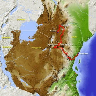 tourhub | Motor Trails | 21 Days Kenya Kilimanjaro Guided Motorcycle Tour | Tour Map