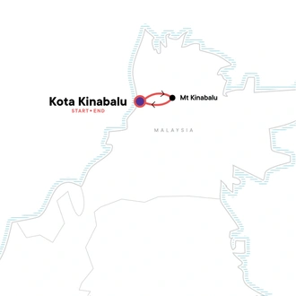 tourhub | G Adventures | Trek Mt Kinabalu | Tour Map