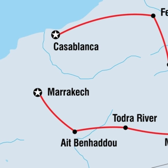 tourhub | Intrepid Travel | Morocco Family Holiday Comfort | Tour Map