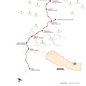 tourhub | Ace the Himalaya | Everest Base Camp Luxury Trek | Tour Map