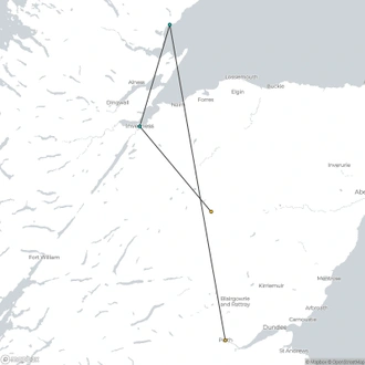 tourhub | Brightwater Holidays | Scotland: Castles and Palaces of the Highlands - 4 days 9571 | Tour Map