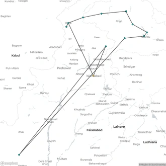 tourhub | Encounters Travel | Karakorum Highway & Chitral Valley | Tour Map