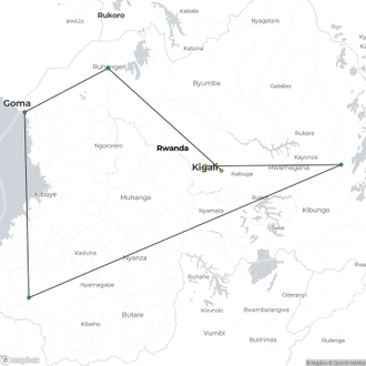 tourhub | ARP Travel Group | Roaming Rwanda, Option B (On Request) | Tour Map