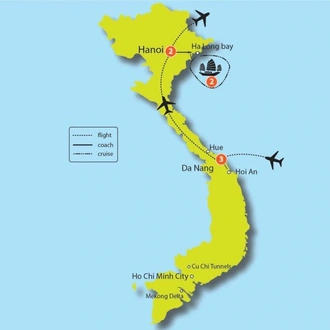 tourhub | Tweet World Travel | Luxury Vietnam Honeymoon Package | Tour Map