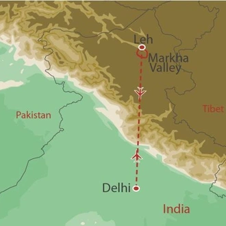 tourhub | World Expeditions | Beyond the Markha Valley | Tour Map