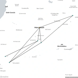 tourhub | The Natural Adventure | Hiking in the High Atlas Mountains and Marrakech | Tour Map