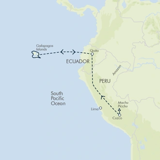 tourhub | Exodus Adventure Travels | Machu Picchu & Galapagos | Tour Map