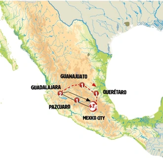 tourhub | Europamundo | Capitals of Mexico | Tour Map