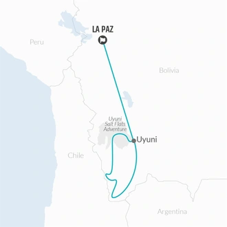 tourhub | Bamba Travel | Uyuni Salt Flats & Desert Adventure 5D/4N (La Paz to La Paz) | Tour Map