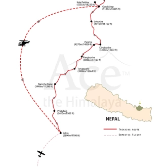 tourhub | Ace the Himalaya | EBC Trek with Heli Flight from Gorakshep | Tour Map