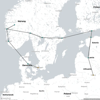 tourhub | Today Voyages | Vision of Scandinavia & The Baltics | Tour Map