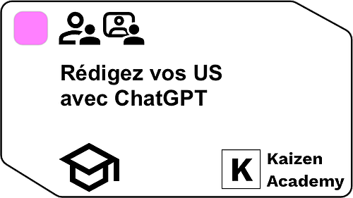 Représentation de la formation : Formation rédigez vos User Stories avec ChatGPT (0,5j)