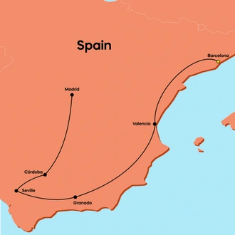 tourhub | Omega Tours | Spain’s Soul: A 9-Day Small Group Experience | Tour Map