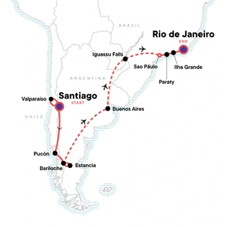 tourhub | G Adventures | Andes, Iguassu & Beyond | Tour Map