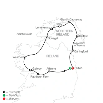 tourhub | Globus | North of Ireland Escape | Tour Map