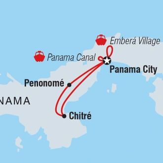 tourhub | Intrepid Travel | Classic Panama | Tour Map