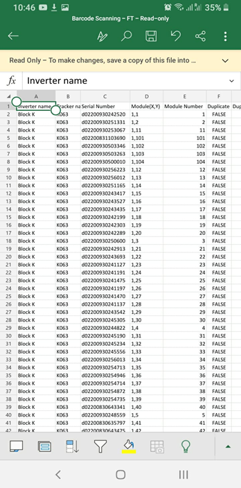 Scan App (Module Serial Number Scanning & Mapping)