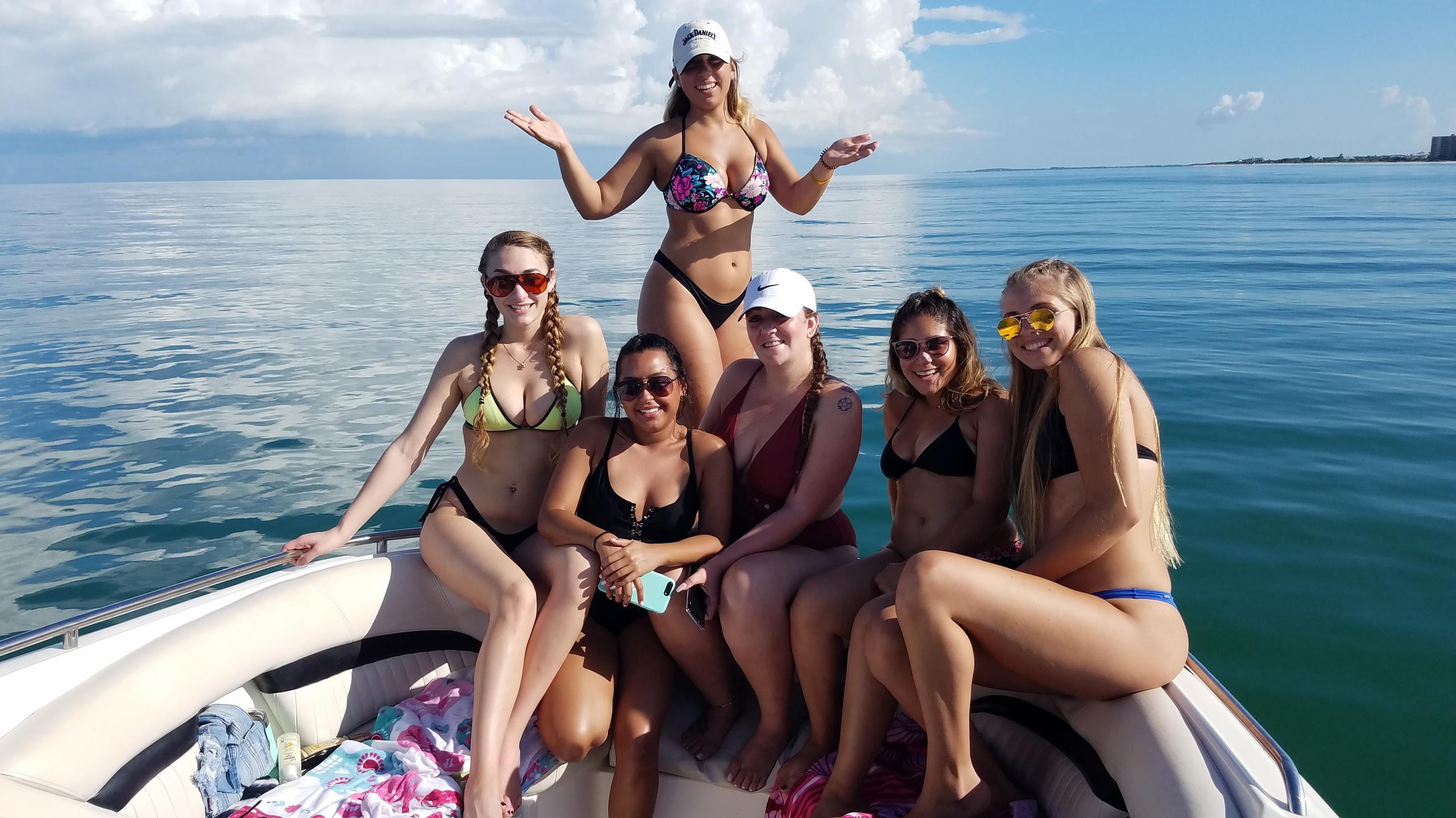 Luxury Deck Boat: Island Hopping, Dolphin Sightings, BYOB with Captain image 1