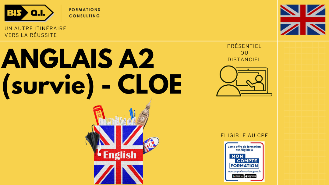 Représentation de la formation : ANGLAIS A2 (survie) - CLOE - E-Learning