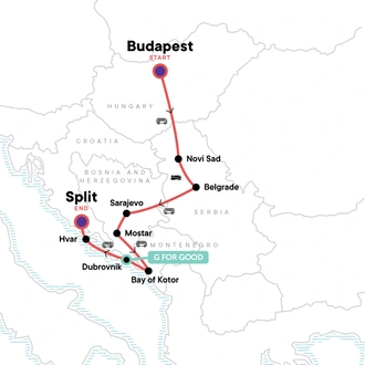 tourhub | G Adventures | Croatia and the Balkans | Tour Map