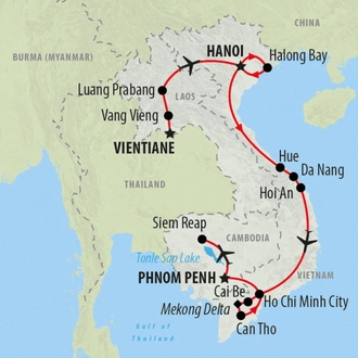 tourhub | On The Go Tours | Inside Indochina - 21 days | Tour Map