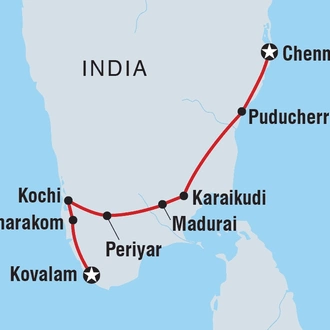 tourhub | Intrepid Travel | Classic South India | Tour Map