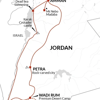 tourhub | Explore! | Treasures Of Jordan | Tour Map