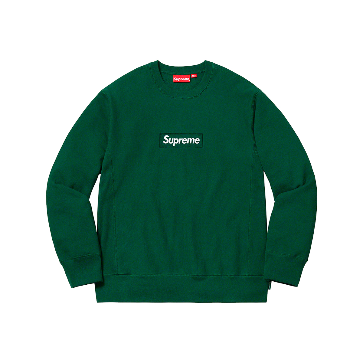 Supreme Box Logo Crewneck (FW18) Dark Green Size - Depop