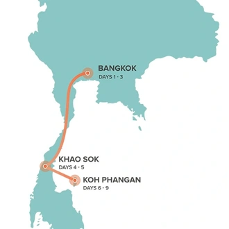 tourhub | Intro Travel | Thai Intro 9 day | Tour Map