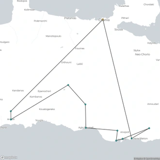 tourhub | Moysidis Travel | 8 Days Hiking Tour in Southwest Crete from Chania CHQ | Tour Map