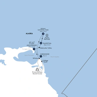 tourhub | Insight Vacations | Jewels of Alaska - Small Group | Tour Map