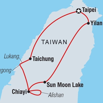 tourhub | Intrepid Travel | Explore Taiwan | Tour Map
