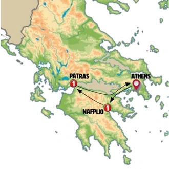 tourhub | Europamundo | Peloponnese and Saronic Islands | Tour Map