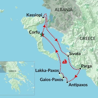 tourhub | Encounters Travel | Sailing the Ionian Islands | Tour Map