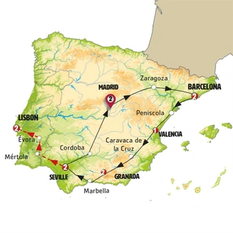 tourhub | Europamundo | Great Iberian Route | Tour Map