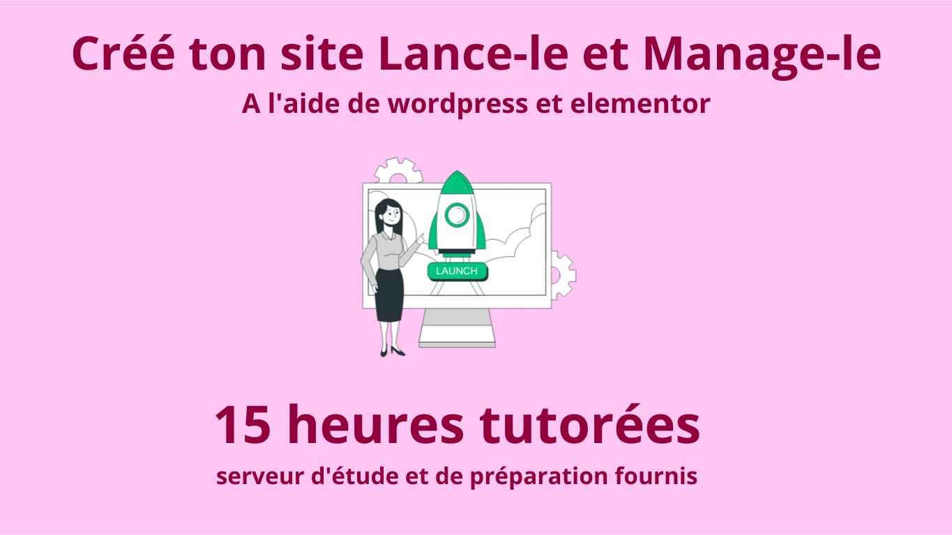 Représentation de la formation : PROMo DE LANCEMENT : Apprendre à créer son site sur Wordpress avec Elementor