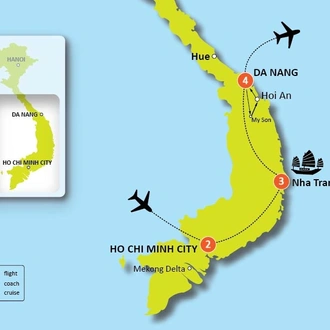 tourhub | Tweet World Travel |  Vietnam Honeymoon Package | Tour Map