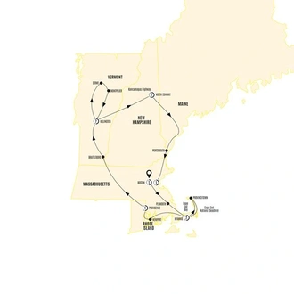 tourhub | Costsaver | Fall Colours of New England | Tour Map