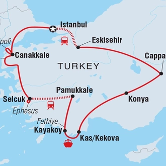tourhub | Intrepid Travel | Best of Turkey | Tour Map