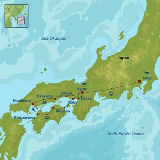 tourhub | Indus Travels | Japan Explorer | Tour Map