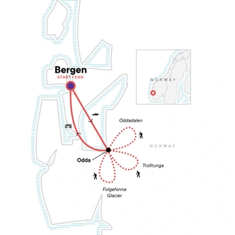 tourhub | G Adventures | Norway Fjord Trekking | Tour Map