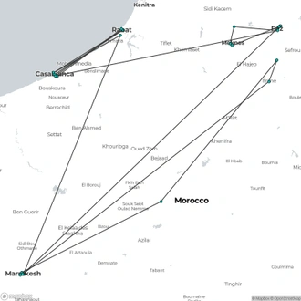 tourhub | Today Voyages | Imperial cities from Marrakesh XM24-02 ANG | Tour Map