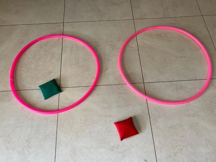 physical education games using hula hoops