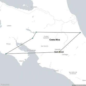 tourhub | Destination Services Costa Rica | Supersaver | Costa Rica Essentials Plus & Guanacaste Extension, 10 Days | Tour Map