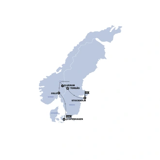 tourhub | Contiki | Scandinavia | Winter | 2024 - 2025 | Tour Map