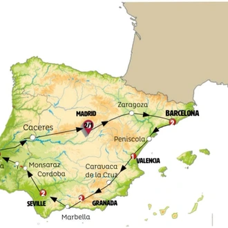 tourhub | Europamundo | Great Iberian Route (without Alhambra) | Tour Map