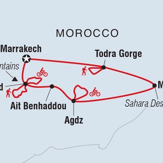 tourhub | Intrepid Travel | Morocco: Hike & Bike | Tour Map