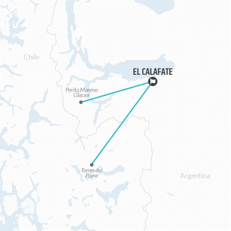 tourhub | Bamba Travel | El Calafate & Torres del Paine Adventure 5D/4N | Tour Map