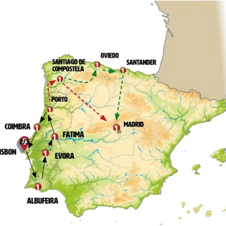 tourhub | Europamundo | All of Portugal and Galicia | Tour Map