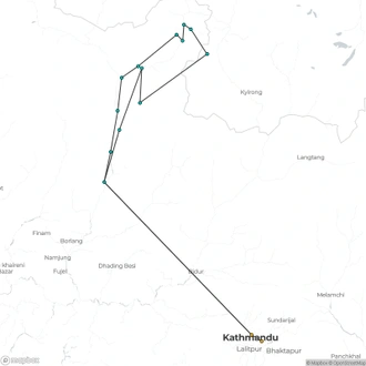 tourhub | Sherpa Expedition Teams | Tsum Valley Trek | Tour Map